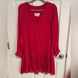 Anthropologie Pink Silk Dress